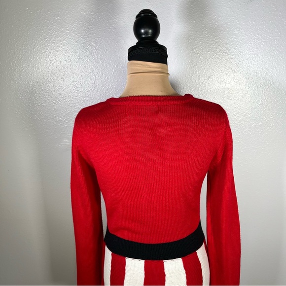 Vintage Y2K Mrs claus elf ugly Christmas sweater dress S holiday festive cozy - Picture 6 of 10